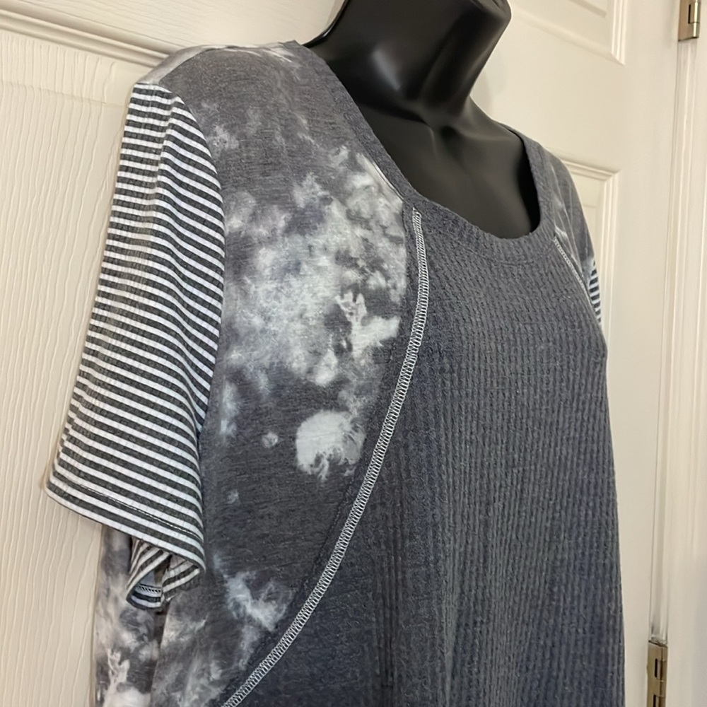 Cato Pull Over Top Color Block Design Grey Size XL